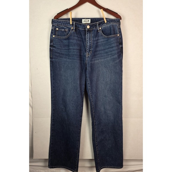 Seven7 Jeans Size 10 Loose Straight Mid Rise Denim Blue Jeans Pre-owned - Picture 7 of 16
